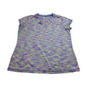 Xersion feathered athletic vneck shirt L